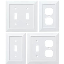 Load image into Gallery viewer, Pure White Classic Architecture 1-Gang Rocker Wall Plate (SET OF 5)
