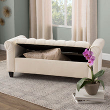 Load image into Gallery viewer, Claxton Upholstered Flip top Storage Bench Ivory MH16
