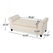 Load image into Gallery viewer, Claxton Upholstered Flip top Storage Bench Ivory MH16
