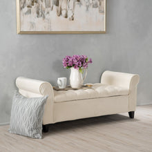 Load image into Gallery viewer, Claxton Upholstered Flip top Storage Bench

