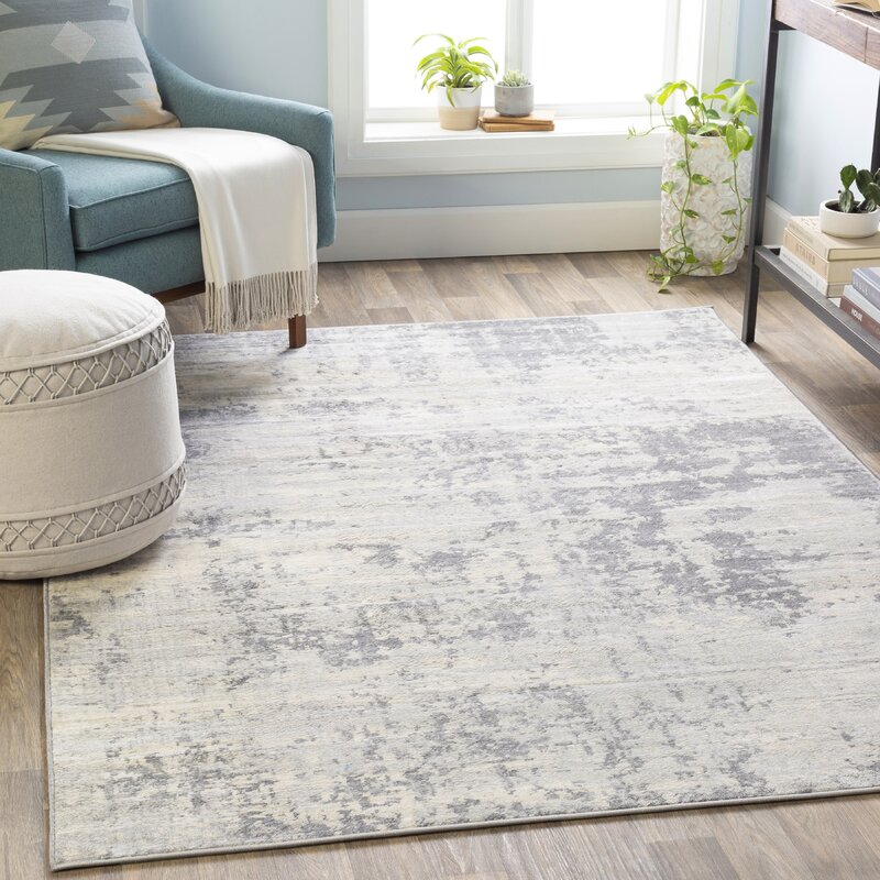 Clayborn Abstract Gray/Cream Area Rug 6645RR