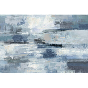 Clear Water Indigo And Gray by Silvia Vassileva - Wrapped Canvas Painting