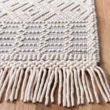 Load image into Gallery viewer, Cleveland Southwestern Handmade Flatweave Wool Area Rug in Ivory/Gray, Runner 2&#39;3&quot; x 6&#39;
