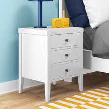 Load image into Gallery viewer, ClickDecor Finley Solid Wood 3 Drawer Nightstand

