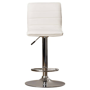 Clift Modern Vinyl Adjustable Height Barstool with Horizontal Stitch Back