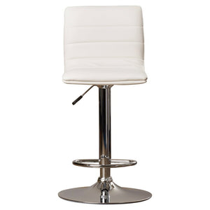 Clift Modern Vinyl Adjustable Height Barstool with Horizontal Stitch Back - Set of 2