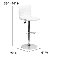 Load image into Gallery viewer, Clift Modern Vinyl Adjustable Height Barstool with Horizontal Stitch Back - Set of 2
