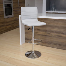 Load image into Gallery viewer, Clift Modern Vinyl Adjustable Height Barstool with Horizontal Stitch Back
