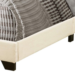 Queen Cream Cloer Tufted Upholstered Low Profile Standard Bed
