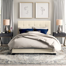 Load image into Gallery viewer, Queen Cream Cloer Tufted Upholstered Low Profile Standard Bed

