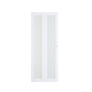 30" x 80" Closet Frame Glass Bi-Fold Doors with Installation Hardware Kit