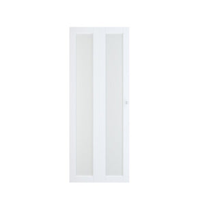 30" x 80" Closet Frame Glass Bi-Fold Doors with Installation Hardware Kit