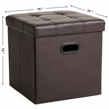 Load image into Gallery viewer, Cloverdale Storage Ottoman - Brown Faux Leather (SB932)
