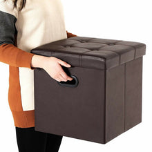 Load image into Gallery viewer, Cloverdale Storage Ottoman - Brown Faux Leather (SB932)
