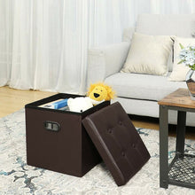 Load image into Gallery viewer, Cloverdale Storage Ottoman - Brown Faux Leather (SB932)
