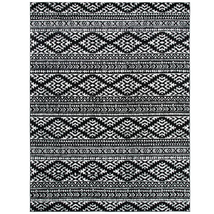 Cobos Geometric Area Rug in Black, Rectangle 3' x 5'