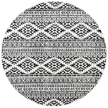 Load image into Gallery viewer, Cobos Geometric Area Rug in Black/Ivory, Round 8&#39;
