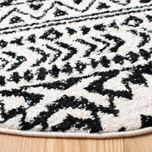 Load image into Gallery viewer, Cobos Geometric Area Rug in Black/Ivory, Round 8&#39;
