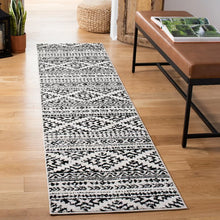 Load image into Gallery viewer, Cobos Geometric Area Rug in Black/Ivory, Runner 2&#39; x 5&#39;
