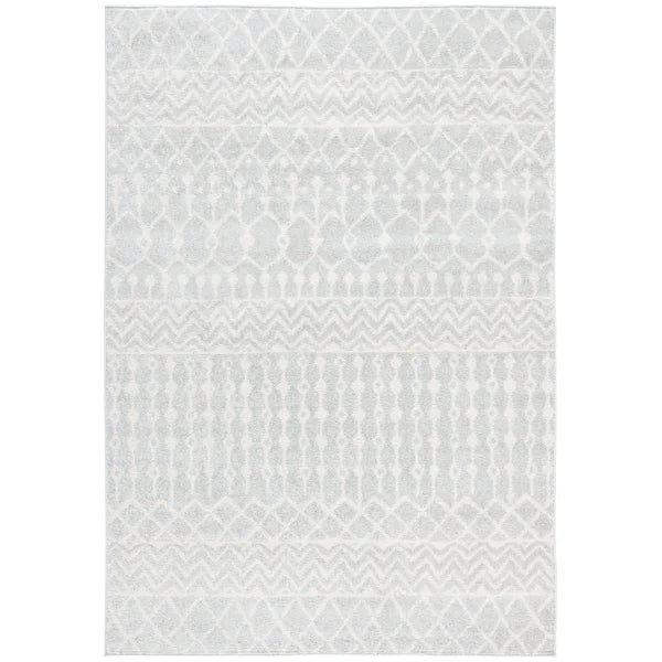 Cobos Geometric Area Rug in Light Grey / Ivory 2' x 3'