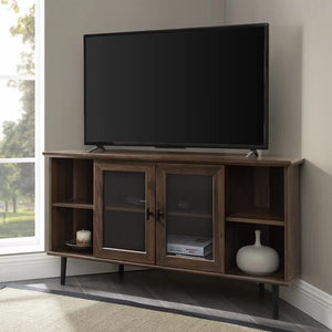 Dark Walnut Cochere Corner TV Stand for TVs up to 55"