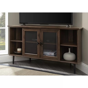 Dark Walnut Cochere Corner TV Stand for TVs up to 55"