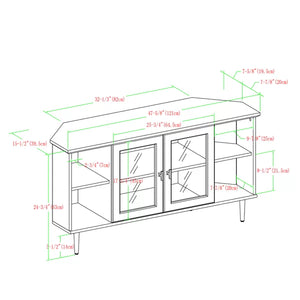 Dark Walnut Cochere Corner TV Stand for TVs up to 55"