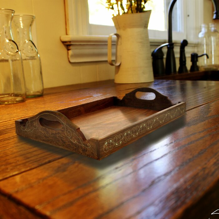 Brown Ottoman/Coffee Table Tray  #9345