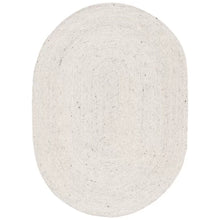 Load image into Gallery viewer, Coffey Handmade Flatweave Area Rug in Beige 4&#39; x 6&#39; oval
