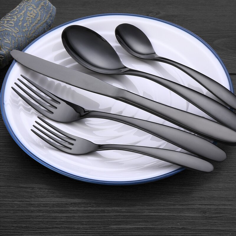 Black Colby 20 Piece Flatware Set, Service for 4 MRM3871