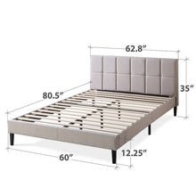 Load image into Gallery viewer, Beige Colby Queen Tufted Upholstered Low Profile Platform Bed 2868AH
