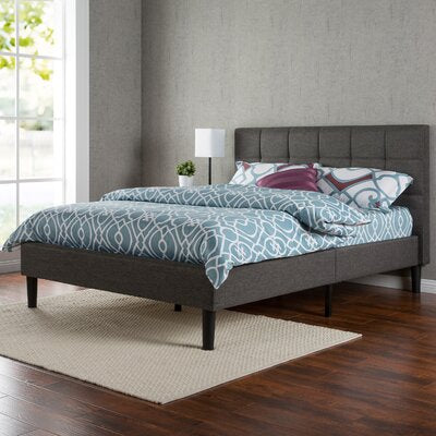 Gray Colby Tufted Upholstered Platform King Bed - 736CE