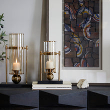Load image into Gallery viewer, Cole And Grey Modern Metal Abstract Candle Holder
