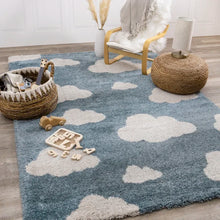 Load image into Gallery viewer, Colleton Shag Performance Teal/Cream Rug 6&#39;7&quot; x 9&#39;6&quot;
