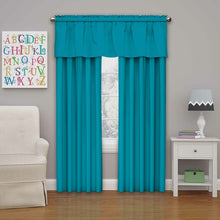 Load image into Gallery viewer, 42&quot; W x 18&quot; L Rich Teal Columbia Solid Color Cotton Ruffled 42&#39;&#39; Window Valance, 4 curtain panels
