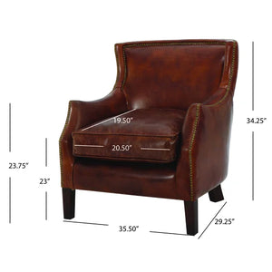 Colyer 32'' Wide Genuine Leather Armchair