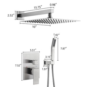 Brushed Nickel Complete Shower System With Rough-In Valve
