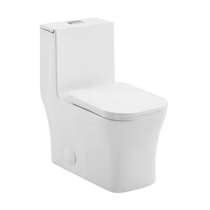 15" White Concorde Dual-Flush Square One-Piece Toilet
