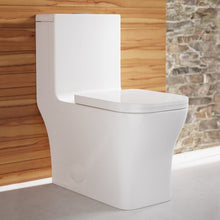 Load image into Gallery viewer, 15&quot; White Concorde Dual-Flush Square One-Piece Toilet
