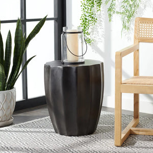 Black Concrete Abstract End Table