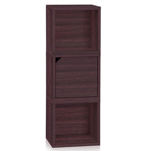 (2) Bolan Unit Storage Shelf Bookcases - Espresso #9258