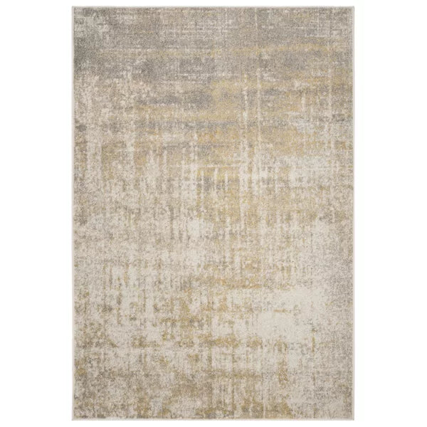 Connie Abstract Area Rug in Cream/Gold 3' x 5'