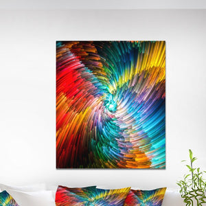 Contemporary 'Virtual Circling Vibrant Vortex' Graphic Art Print on Wrapped Canvas Set of 3 #1379HW