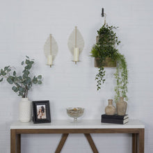 Load image into Gallery viewer, 14.5&quot; H x 6.25&quot; W x 4.5&quot; D Contemporary Leaf Shaped Matte Gold Wall Sconce
