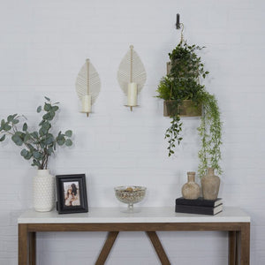 14.5" H x 6.25" W x 4.5" D Contemporary Leaf Shaped Matte Gold Wall Sconce