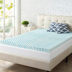 Convoluted Swirl 3" Gel Memory Foam Mattress Topper, twin