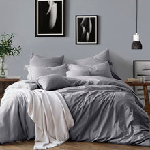 Load image into Gallery viewer, Full/Queen Duvet Cover + 2 Shams Ash Gray Coolidge 100% Cotton 160 TC Duvet Cover Set 2543AH
