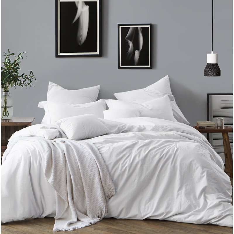 King/Cal. King Duvet Cover + 2 Shams Ivory Coolidge 100% Cotton 160 TC Duvet Cover Set 2240AH