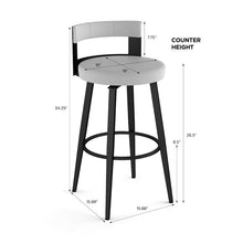Load image into Gallery viewer, Black Corda Swivel Stool, counter stool
