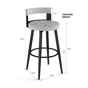 Black Corda Swivel Stool, counter stool